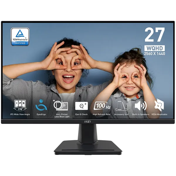 MSI Pro MP275Q  27" QHD 2K 4ms LED IPS HDMI/VGA/DP/VESA/Altavoces/Blue Light