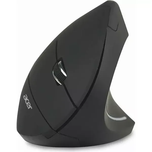 Acer Mouse diseño vertical, mano derecha Optico inalambrico 1600DPi, 6 botones Negro