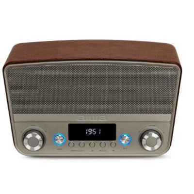 Radio Vintage Con Altavoz Aiwa Bstu-750br Bluetooth 5.0 Salida