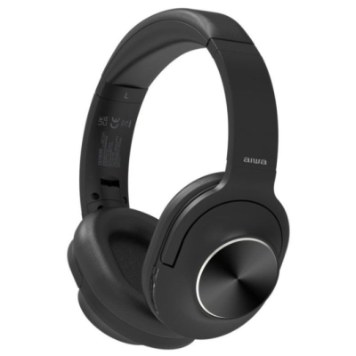 Aiwa HST-220BT Auriculares Negros con Bluetooth con Micrófono