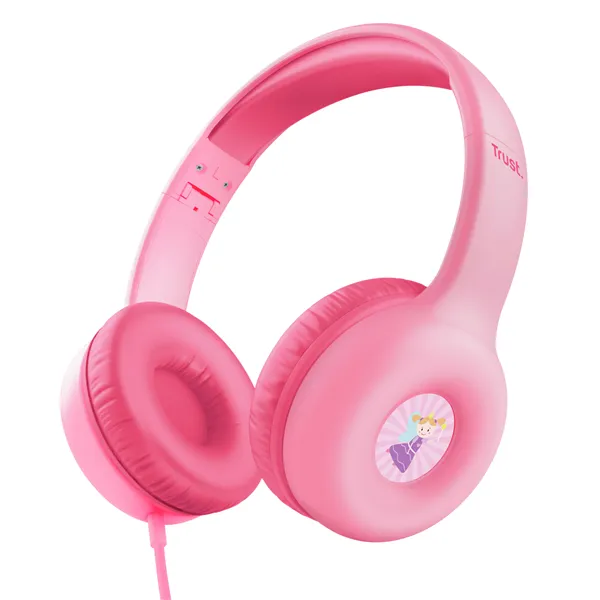 Auriculares Infantiles Trust Nouna Kids/ con Micrófono/ Rosas