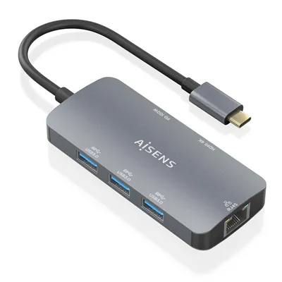 Docking USB Tipo-C Aisens ASUC-6P019-GR/ 1xHDMI/ 3xUSB/ 1xRJ45/