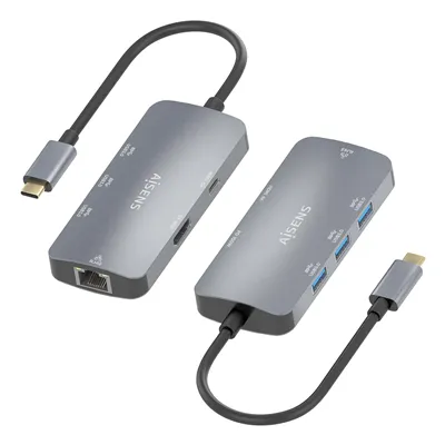 Docking USB Tipo-C Aisens ASUC-6P019-GR/ 1xHDMI/ 3xUSB/ 1xRJ45/