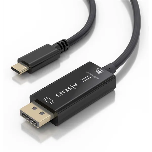 Cable Conversor Aisens A109-0879/ USB Tipo-C Macho - DisplayPort Macho/ 1.8m/ Negro