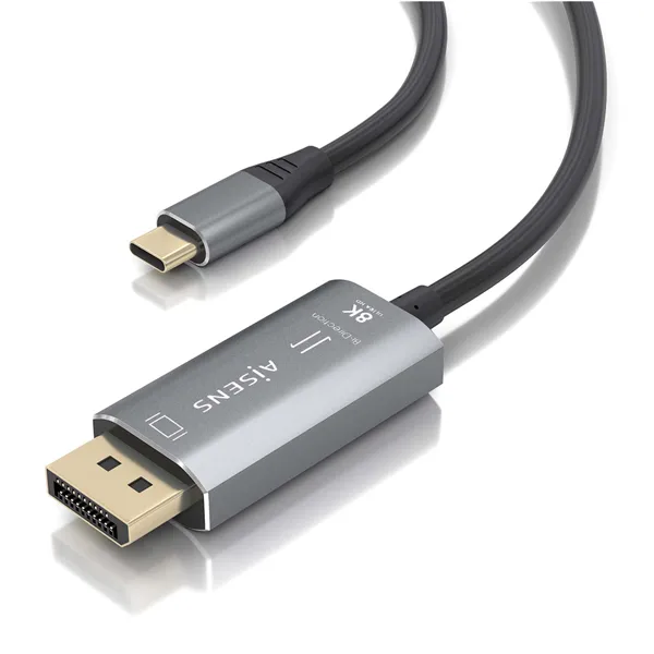 Cable Conversor Aisens A109-0880/ USB Tipo-C Macho - DisplayPort Macho/ 1.8m/ Negro