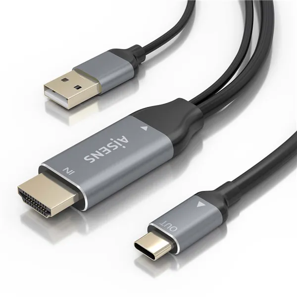 Cable Conversor Aisens A109-0871/ HDMI Macho/ USB Macho - USB Tipo-C Macho/ 1.8m/ Negro