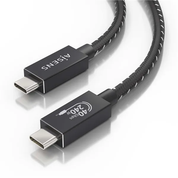 Cable USB 4.0 Tipo-C Aisens A156-0868/ USB Tipo-C Macho - USB Tipo-C Macho/ Hasta 240W/ 40Gbps/ 1.5m/ Gris