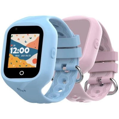 Celly Smartwatch Kids 4G Azul y Rosa, Reloj con SIM, SOS