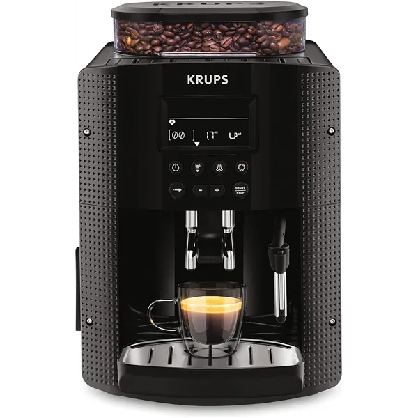 Krups Essential Pisa Cafetera súper automática 15 Bares,Pantalla LCD, 3 Niveles de Intensidad