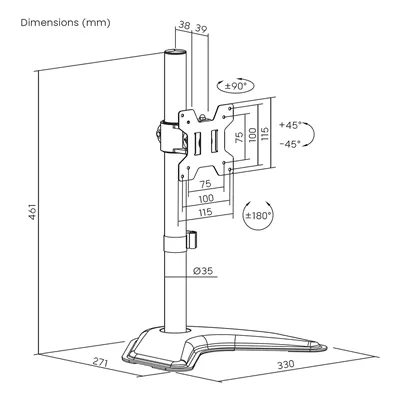 Soporte para Monitor Aisens DT32TSR-283/ hasta 10kg