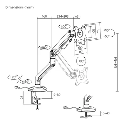 Soporte Gaming para Monitor Aisens DT32TSR-295/ hasta 9kg