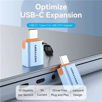 Adaptador OTG USB 3.1 Vention CUBH0/ USB Tipo-C Macho - USB