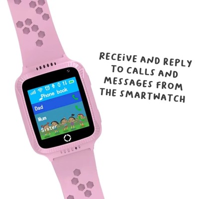 Celly Smartwatch Kids 2G Rosa, Reloj con SIM, SOS, Batería 4