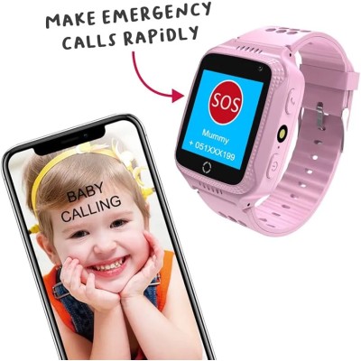 Celly Smartwatch Kids 2G Rosa, Reloj con SIM, SOS, Batería 4