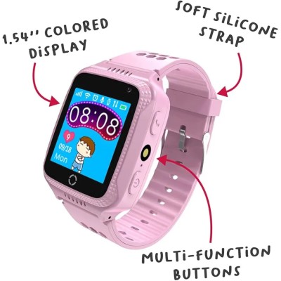 Celly Smartwatch Kids 2G Rosa, Reloj con SIM, SOS, Batería 4