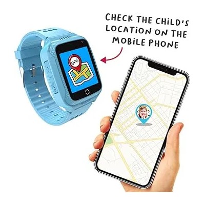 Celly Smartwatch Kids 2G Azul, Reloj con SIM, SOS, Batería 4