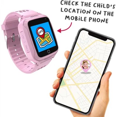 Celly Smartwatch Kids 2G Rosa, Reloj con SIM, SOS, Batería 4