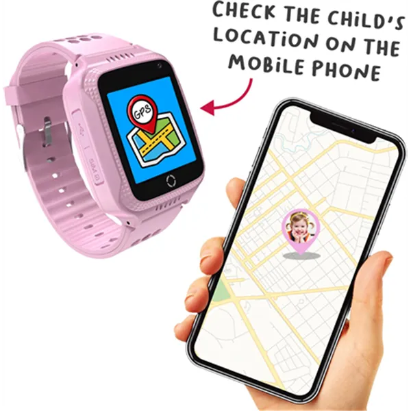 Celly Smartwatch Kids 2G Rosa, Reloj con SIM, SOS, Batería 4 días. LOCALIZADOR Tiempo real