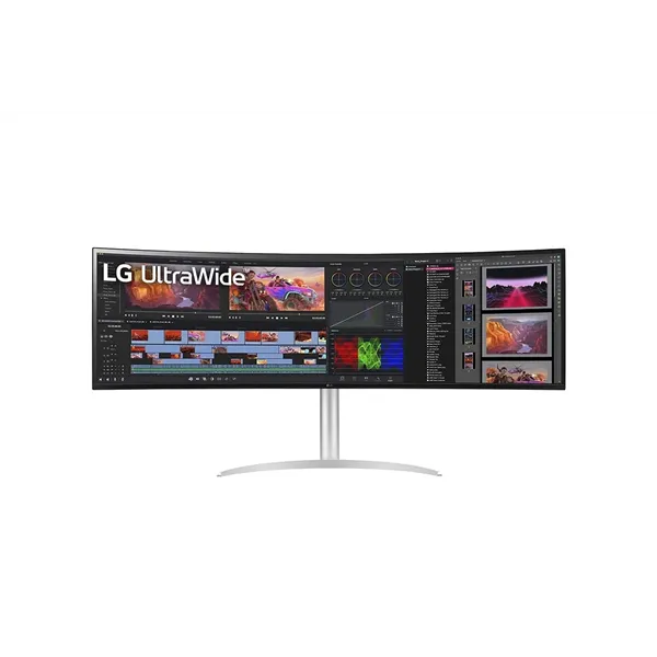 Monitor Gaming Ultrapanorámico Curvo LG UltraGear 49WQ95C-W 49'/ Dual QHD/ Multimedia/ Regulable en altura/ Blanco