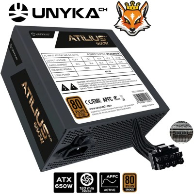 Unykach ATILIUS 2.0 BLACK 650W 80+ Bronze F.Alimentacón Ultra