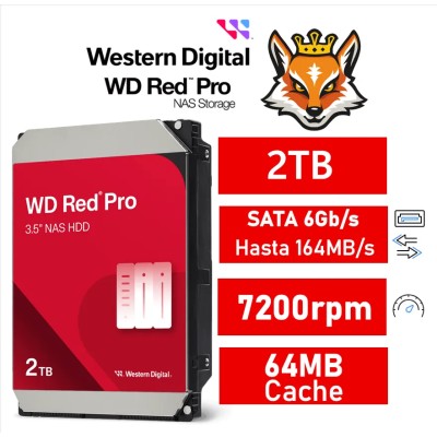 WD Red Pro NAS 2TB 7200rpm HDD 3.5" 64MB SATA 6GB/s