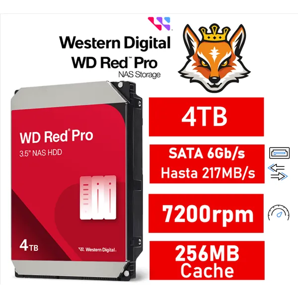 WD Red Pro NAS 4TB 7200rpm HDD 3.5" 256MB SATA 6GB/s