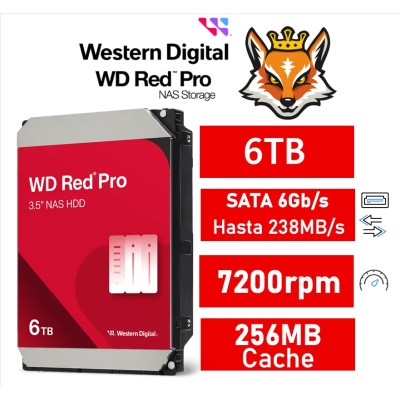 WD Red Pro NAS 6TB 7200rpm HDD 3.5" 256MB SATA 6GB/s