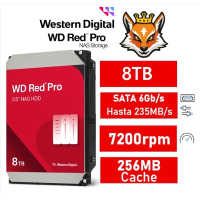 WD Red Pro NAS 8TB HDD 3.5" 7200rpm SATA 6Gb/s 256Mb