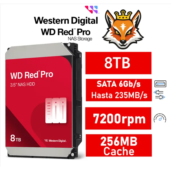 WD Red Pro NAS 8TB HDD 3.5" 7200rpm SATA 6Gb/s 256Mb