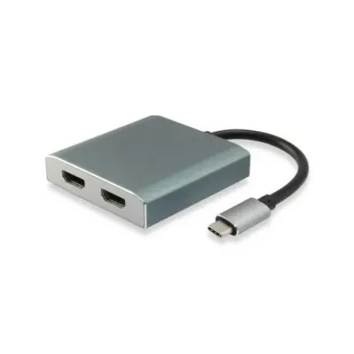CABLE ADAPTADOR USB-C MACHO A 2 HDMI HEMBRA (0.15CM) 4K