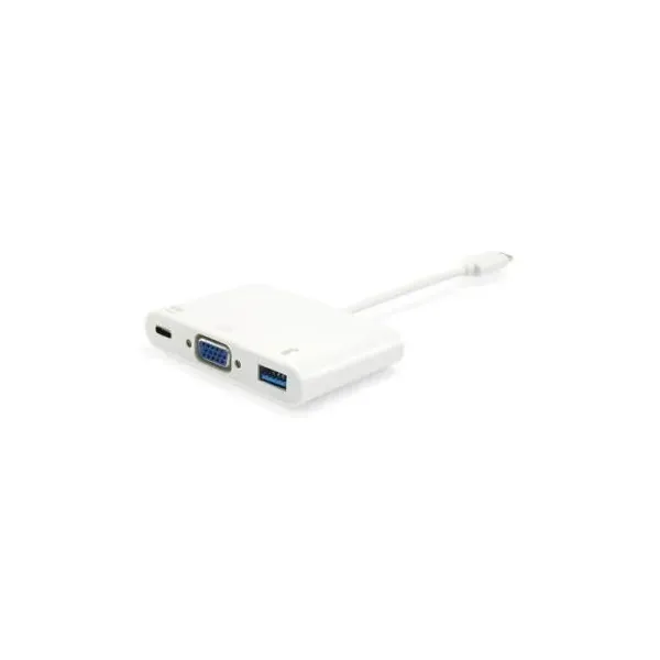 CABLE ADAPTADOR USB-C MACHO A VGA HEMBRA / USB TIPO A 3.0 / USB-C HEMBRA REF.133462