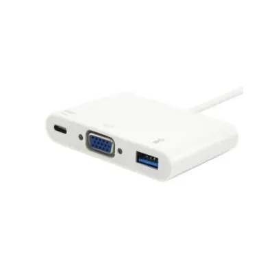 CABLE ADAPTADOR USB-C MACHO A VGA HEMBRA / USB TIPO A 3.0 /