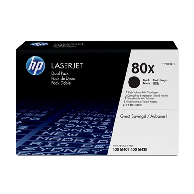 HP 80X Multipack Ahorro Tóner 2x Alta Capacidad Negro Original