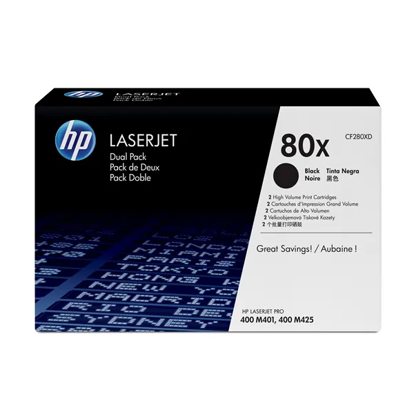 HP 80X Multipack Ahorro Tóner 2x Alta Capacidad Negro Original | Tóner CF280XD