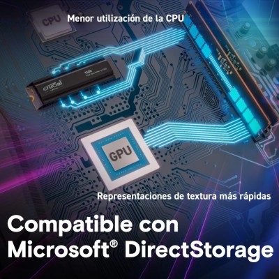 Crucial T500 SSD 2TB NVMe a 7400MB/s PCIe 4.0 con disipador de