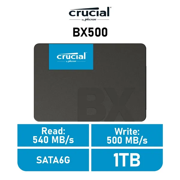 Crucial BX500 3D NAND SSD 1TB 2.5" a 540Mbs SATA 6GB/s