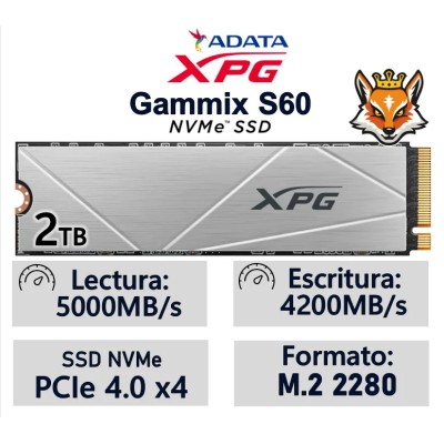 ADATA XPG Gammix S60 SSD 2TB NVMe a 5000MB/s PCIe 4.0 con