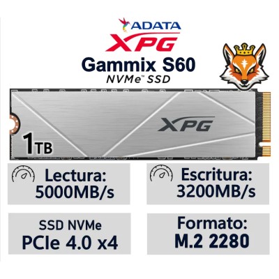 ADATA XPG Gammix S60 SSD 1TB NVMe a 5000MB/s PCIe 4.0 con