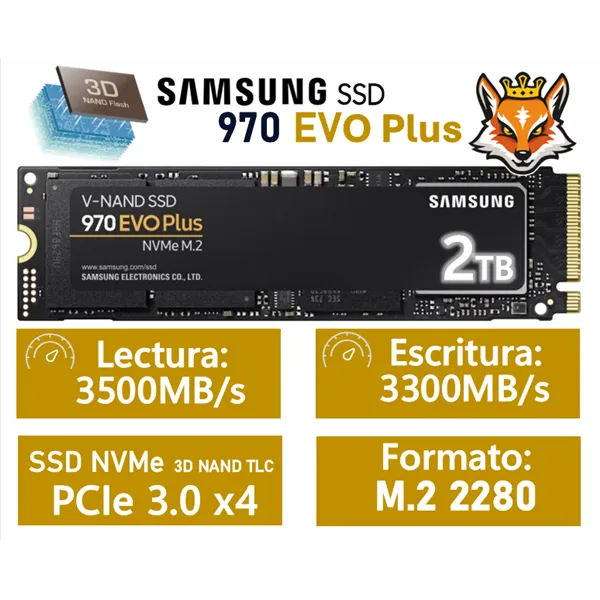 Samsung 970 EVO Plus 2TB SSD PCIe 3.0 NVMe a 3500MB/s