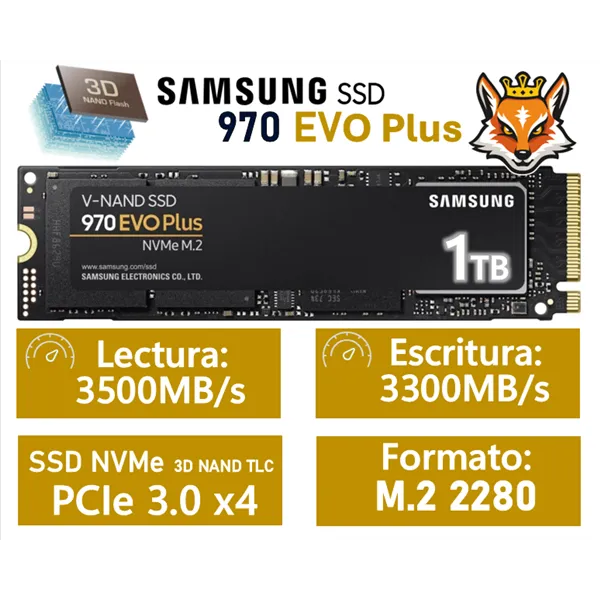 Samsung 970 EVO Plus 1TB SSD PCIe 3.0 NVMe a 3500MB/s