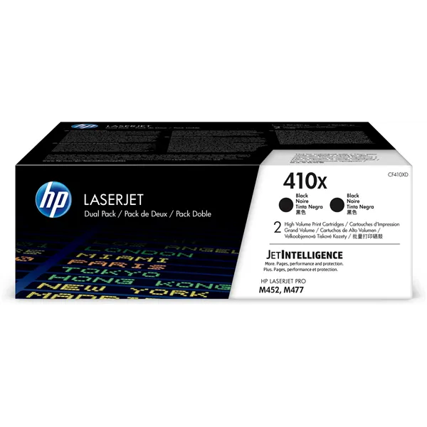 HP 410X Alta Capacidad Multipack 2x Negro Original | Tóner CF410XD