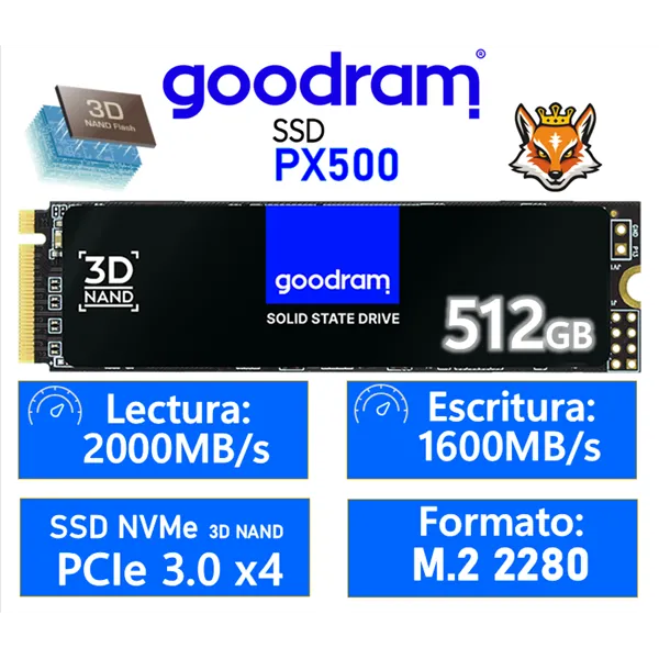 Goodram PX500 512GB SSD PCIe 3.0 NVMe a 2000MB/s