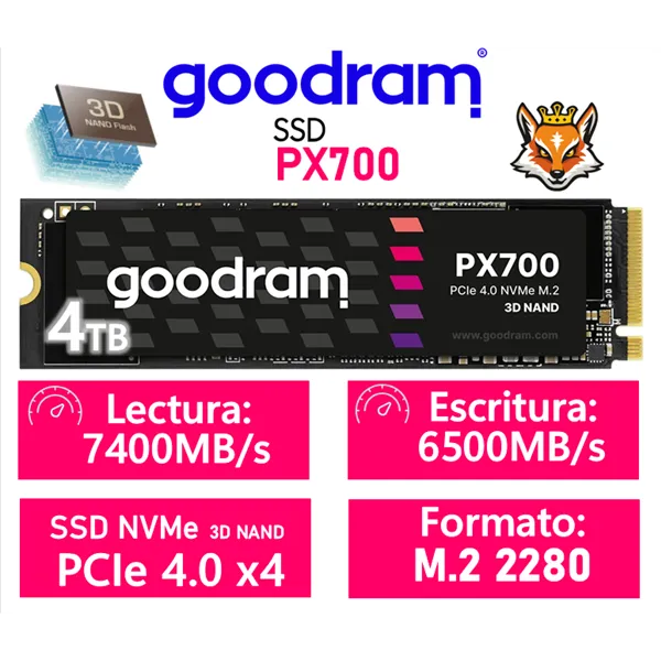 Goodram PX700 4TB SSD PCIe 4.0 NVMe a 7400MB/s