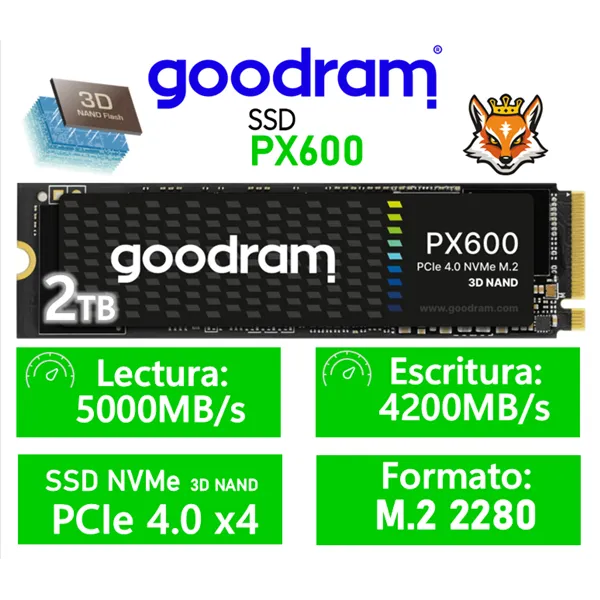 Goodram PX600 2TB SSD PCIe 4.0 NVMe a 5000MB/s