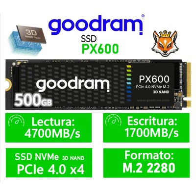 Goodram PX600 500GB SSD PCIe 4.0 NVMe a 4700MB/s