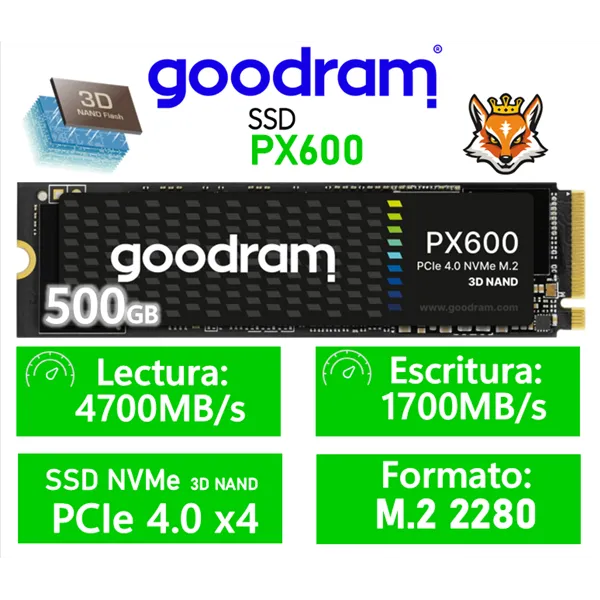 Goodram PX600 500GB SSD PCIe 4.0 NVMe a 4700MB/s