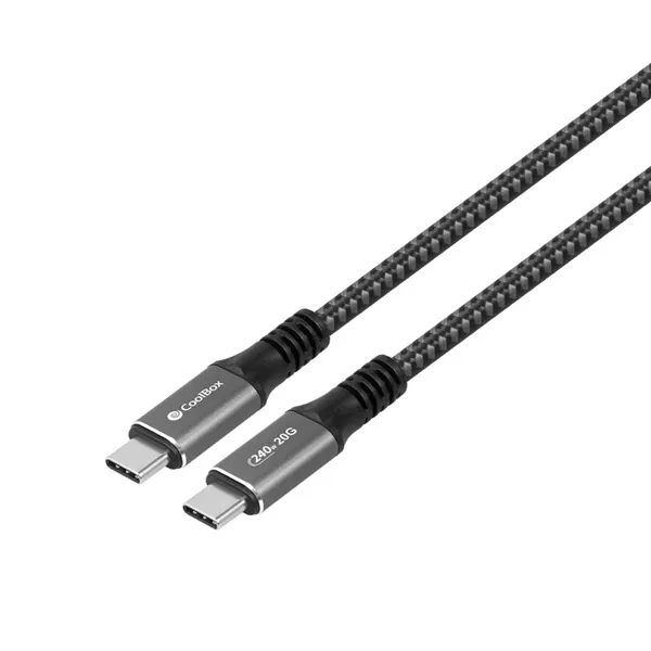 Coolbox cable usb-c>usb-c 240w 20gbps carga+datos