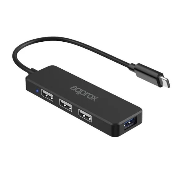 Approx hub usb tipo-c 3usb 2.0 + 1puerto usb 3.0