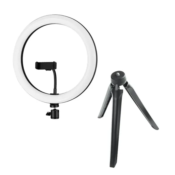 Iggual kit aro luz led 10" + mini trípode 19 cm