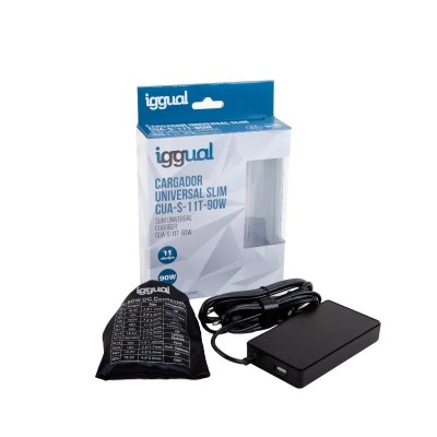 Iggual cargador universal slim cua-s-11t-90w